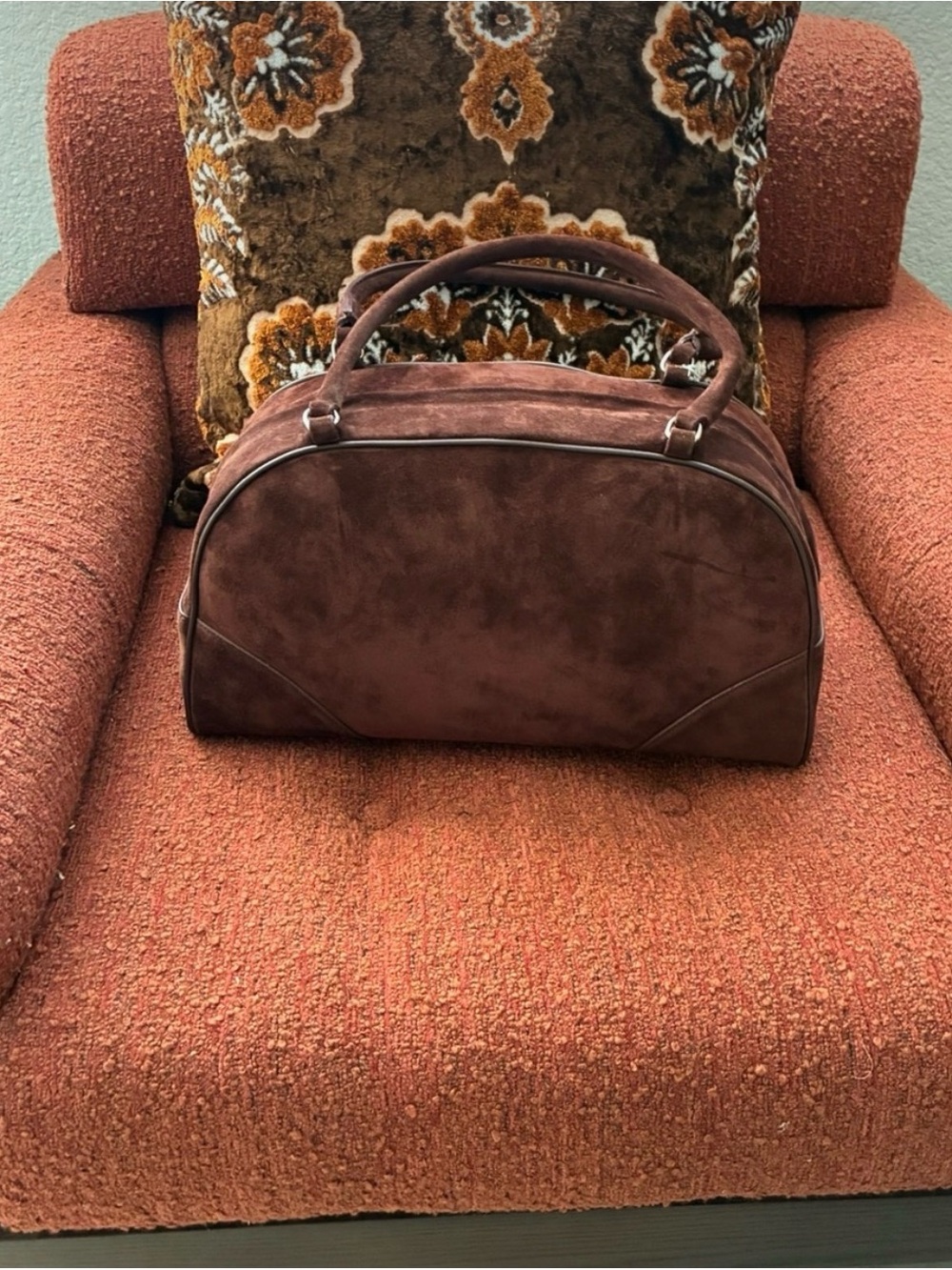 Reformation Arianna Chocolate Suede Bag - Picture 4 of 4